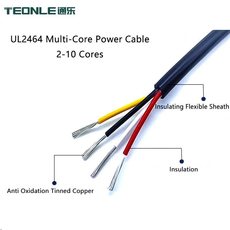 UL2464 2-10 Cores Heat Resistant Hook up Electrical FEP/PTFE/PFA/ETFE Copper Insulated Wire