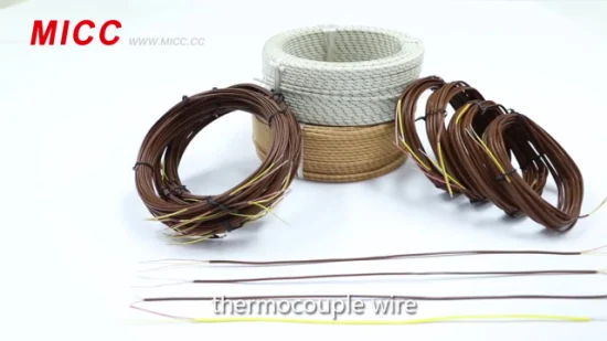 Micc couleur personnalisée de haute qualité FEP/PTFE/PFA/PVC/isolation en fibre de verre Type K, J, T, E, R câble/fil de thermocouple